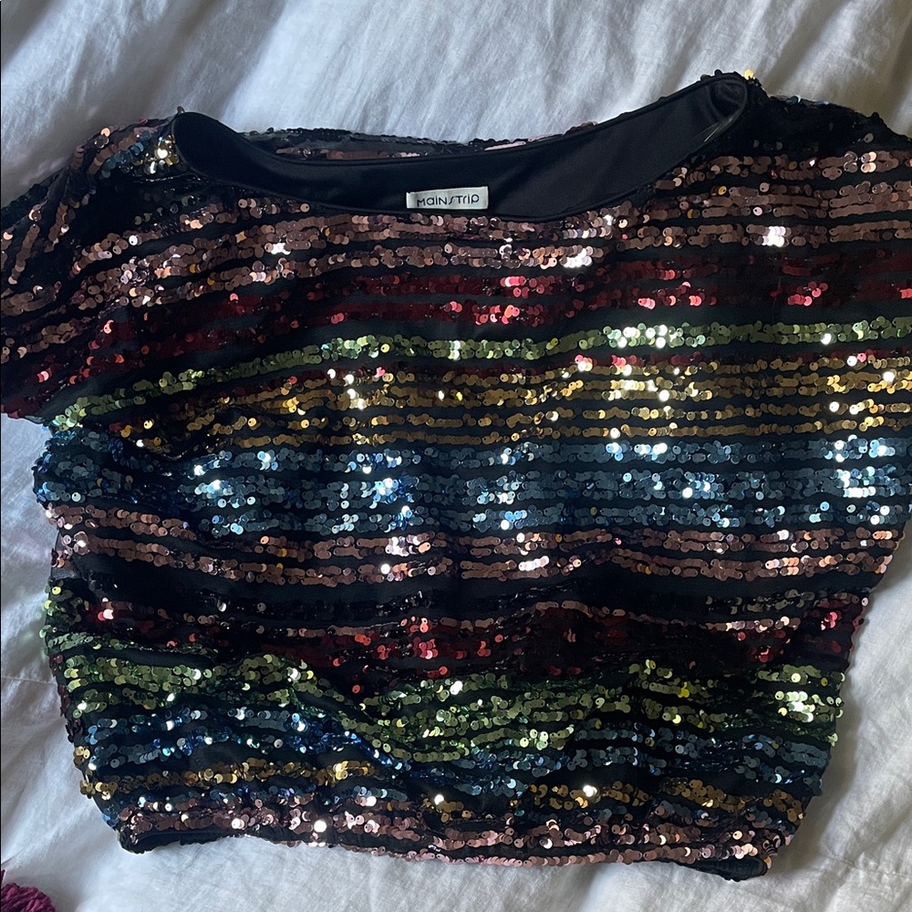 Sequin Striped Top